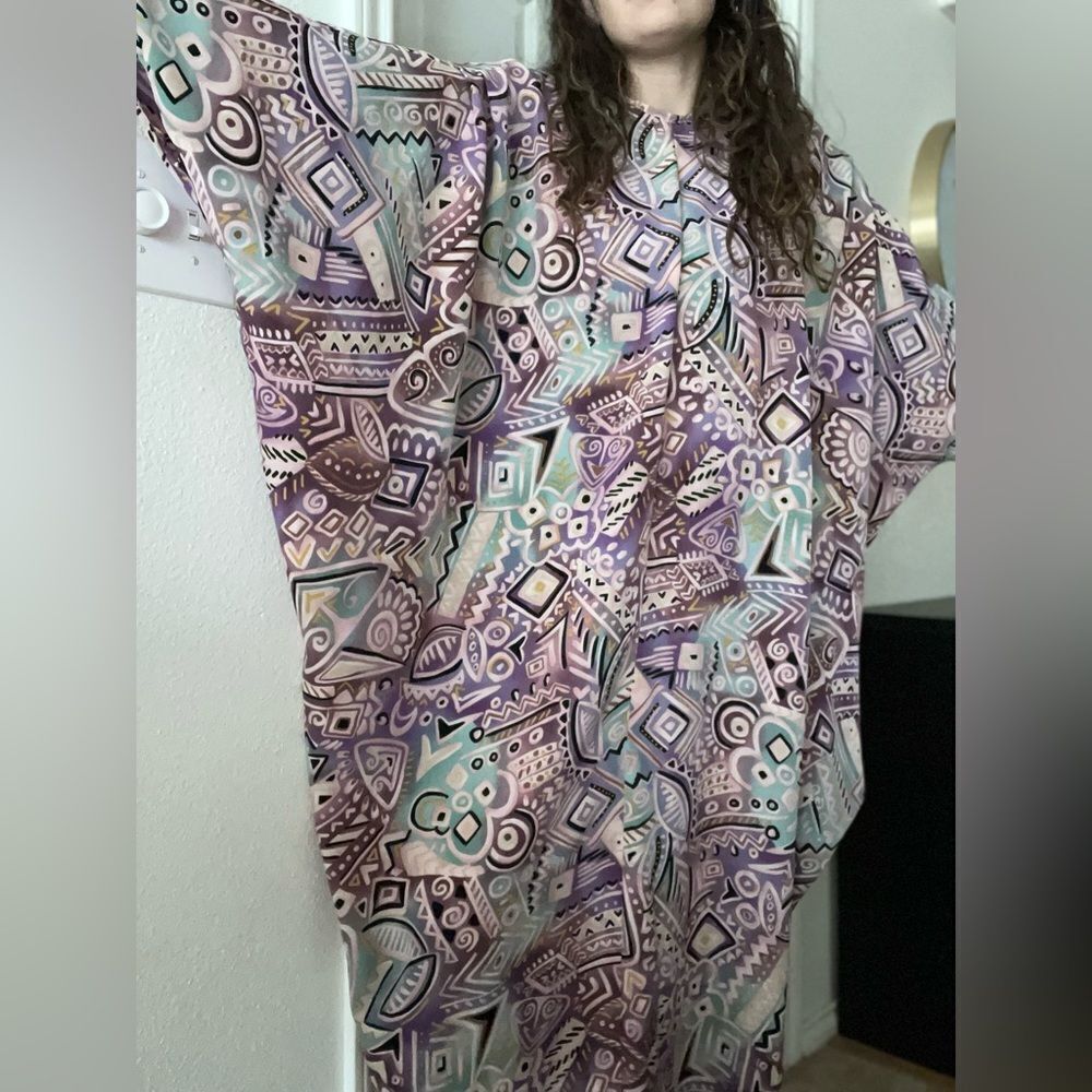 Vintage Handmade Plus Size Funky Kaftan Butterfly Sleeve